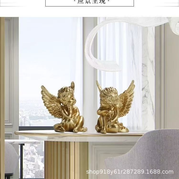 クロスボーダークリエイティブホーム樹脂工芸品かわいい小さな天使の装飾品フランス彫刻デスクトップ装飾小さなギフト|undefined
