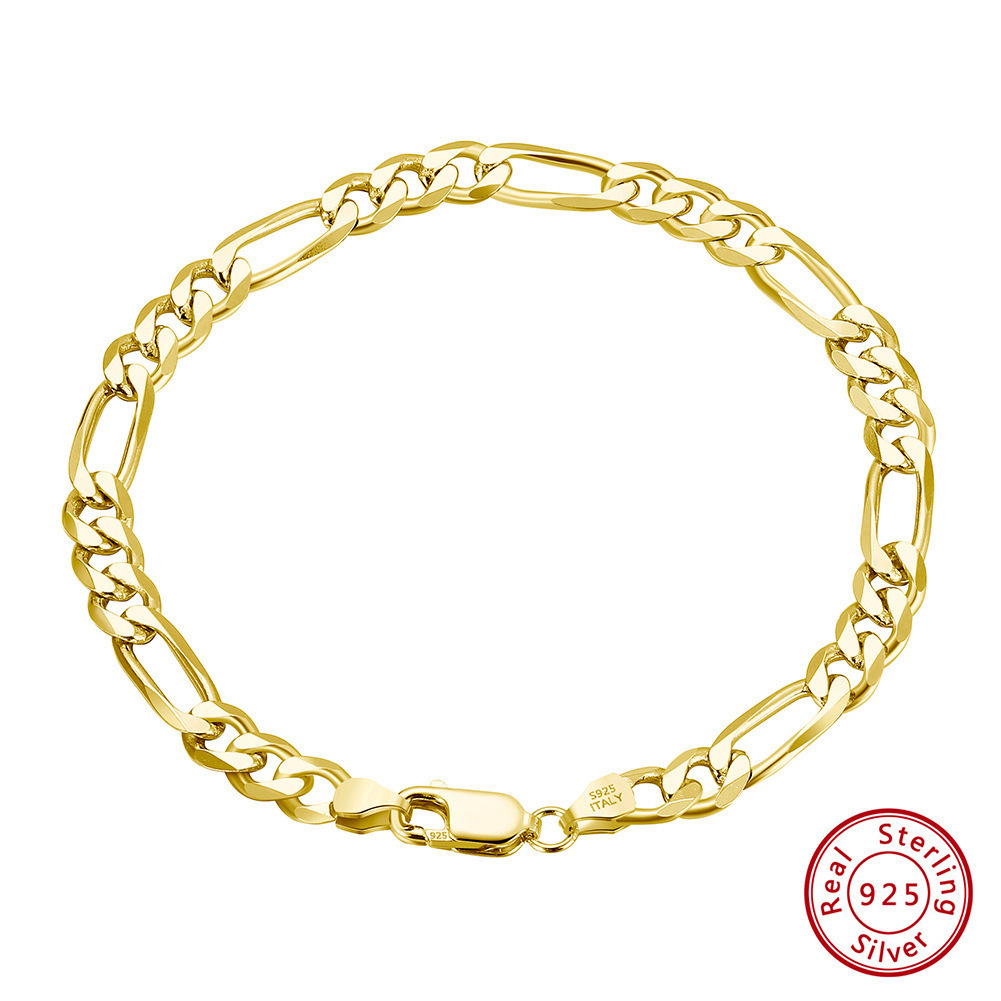 Premium Figaro Bracelet For Men In 925 Sterling Silver, Bangle_voghion.com