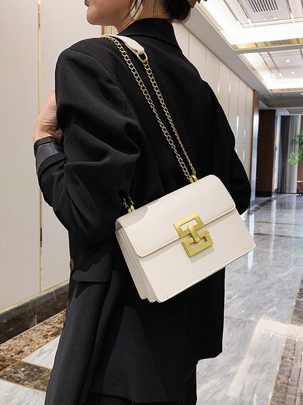 Bolsos transfronterizos, bolsos de hombro de moda de moda, bolsos retro europeos y estadounidenses, bolsos de moda de cadena, bolsos cuadrados, bolsos de cinturón con bloqueo