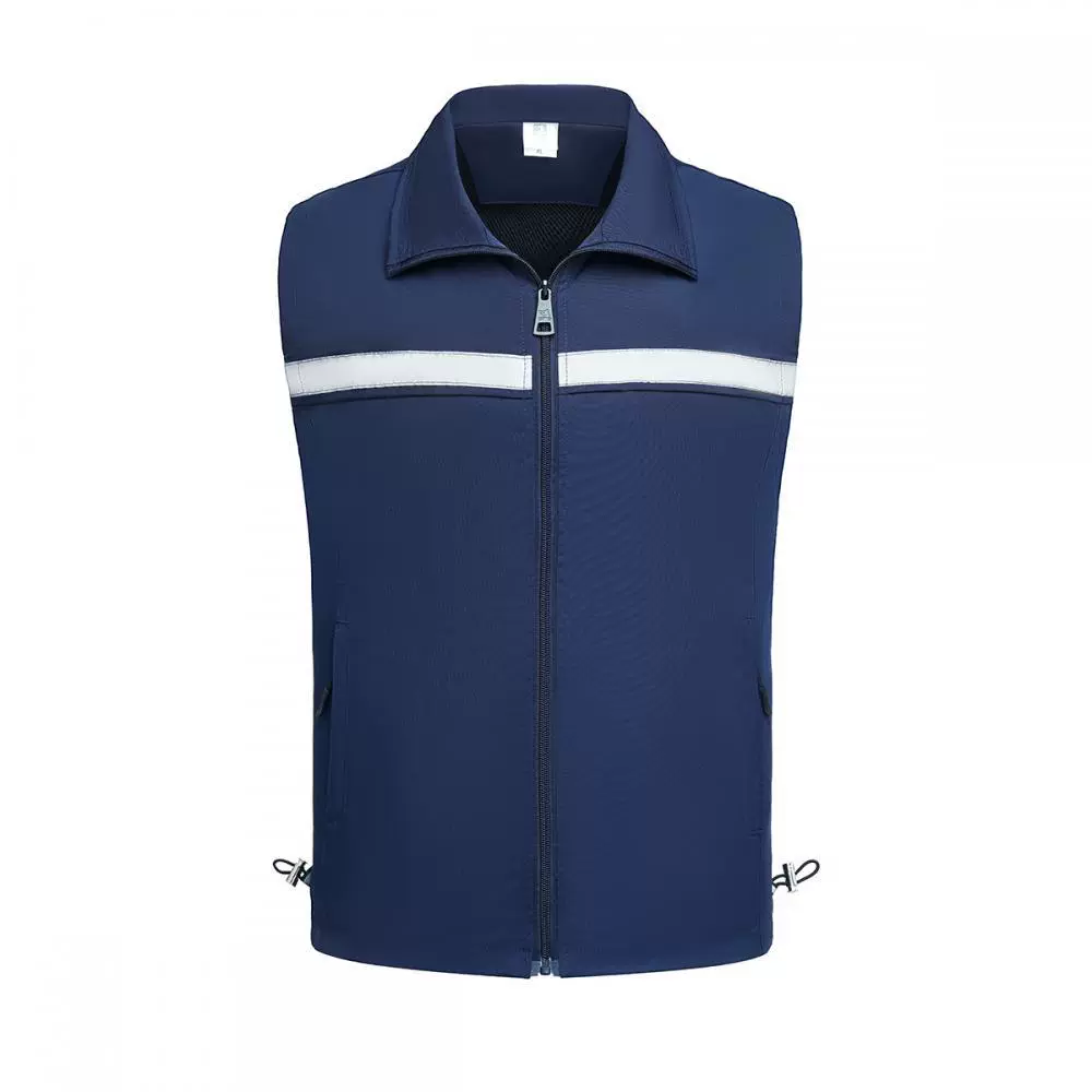 Светоотражающий аварийный жилет с печатью логотипа рабочая одежда Тибетский синий зимний двухслойный Толстый жилет на заказ