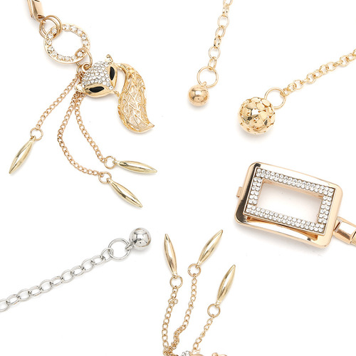 Korean style trendy small fragrant metal elastic fox fish pendant with dress decorative waist chain women's thin belt