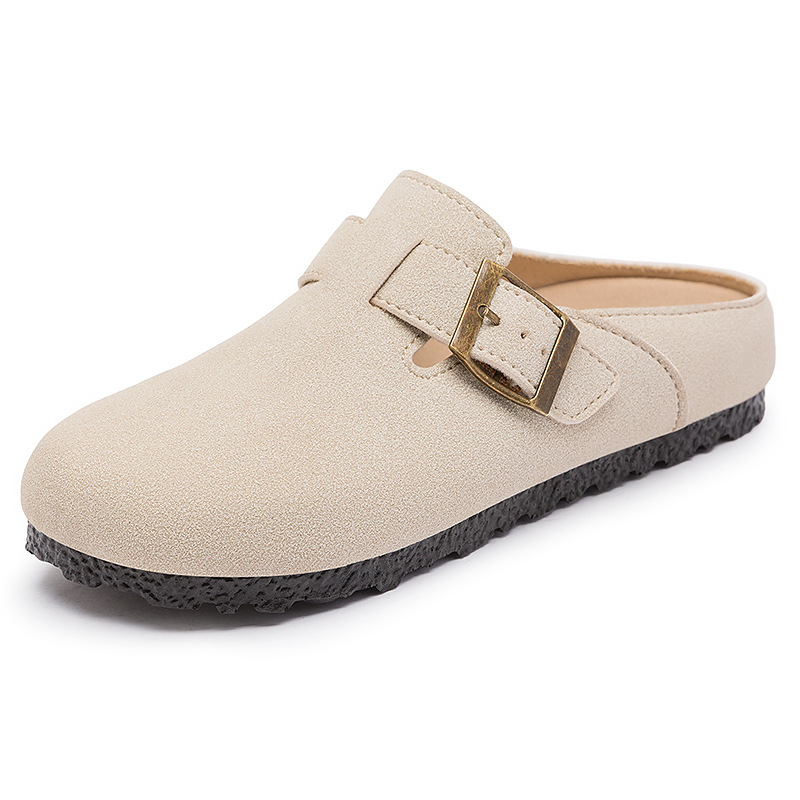 Changfeng zapatos primavera retro Bocken zapatos casuales zapatos de bolso de hombre zapatillas de mitad zapatillas de mujer Bocken zapatillas de fondo plano de mujer