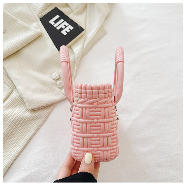 2025 New trendy and versatile crossbody mini vegetable basket jelly bag, fashionable hand-held woven bag, mini tote women's bag undefined