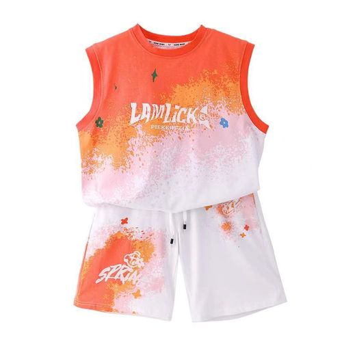 Boys summer suit basketball uniform  new summer sleeveless breathable quick-drying children's summer sports vest trendy