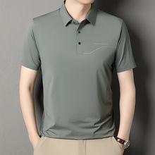 品牌店同款 新款夏季男士T恤短袖翻领高端桑蚕丝潮流POLO衫青中年