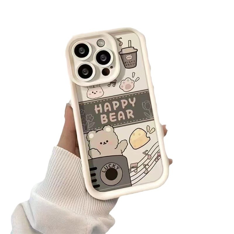 Music Bear para iphone16promax funda para teléfono móvil Apple 15 anti-caída 14 Japón y Corea del Sur 13 lindo 12 nuevo