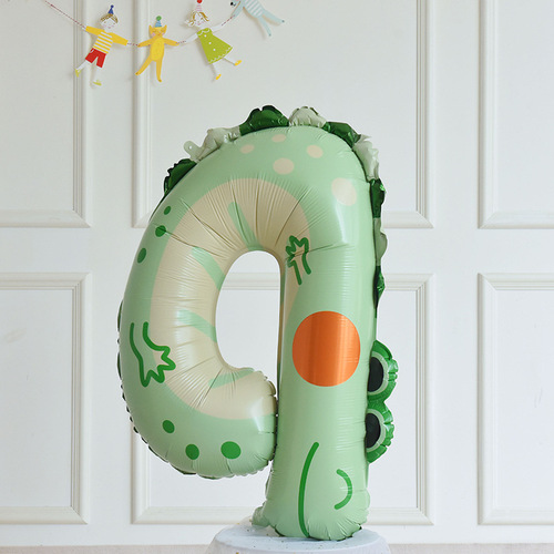 40-inch cartoon animal number balloon aluminum film children's baby's 100th birthday party one-year-old dessert table