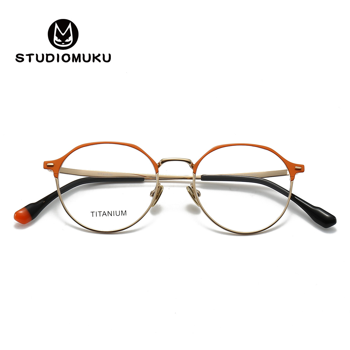 STUDIOMUKU gafas de madera fresca, marcos de gafas de textura de moda, marcos de gafas de diseño de titanio clásico