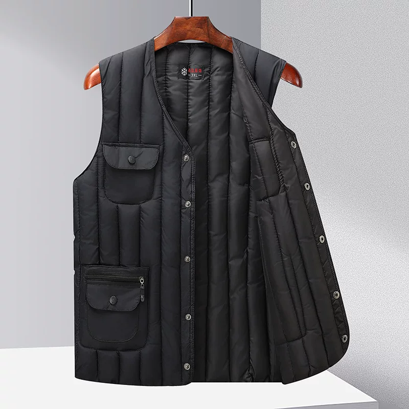 Winter down jacket, men's keep warm vest, for middle-aged man, for middle age
