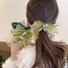 蝴蝶结铃兰花发圈花朵头绳女生高级感轻奢气质皮筋扎头大肠圈发绳