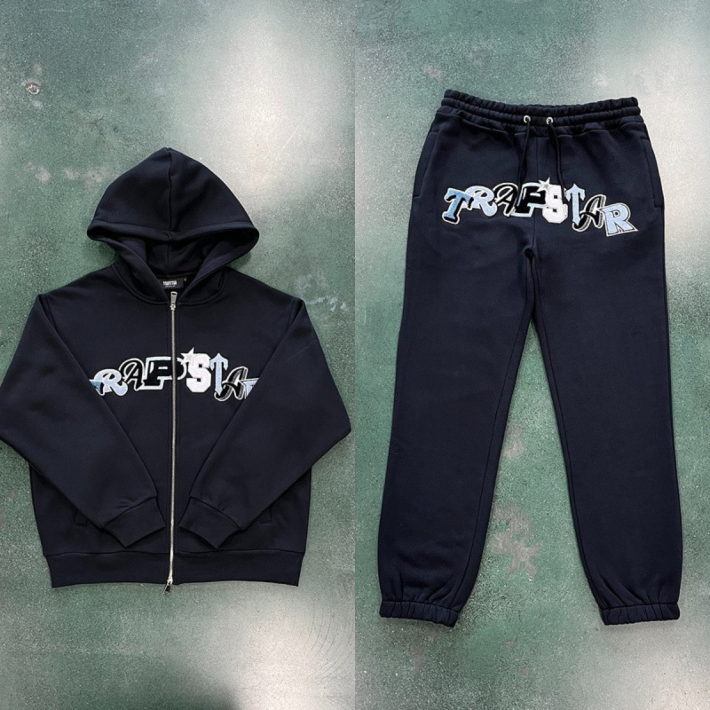 2025Trapstar スウェットシャツ スポーツウェア ジッパー ジャケット スーツ アーチ型文字刺繍 UKDRIPDRILL メンズ|undefined