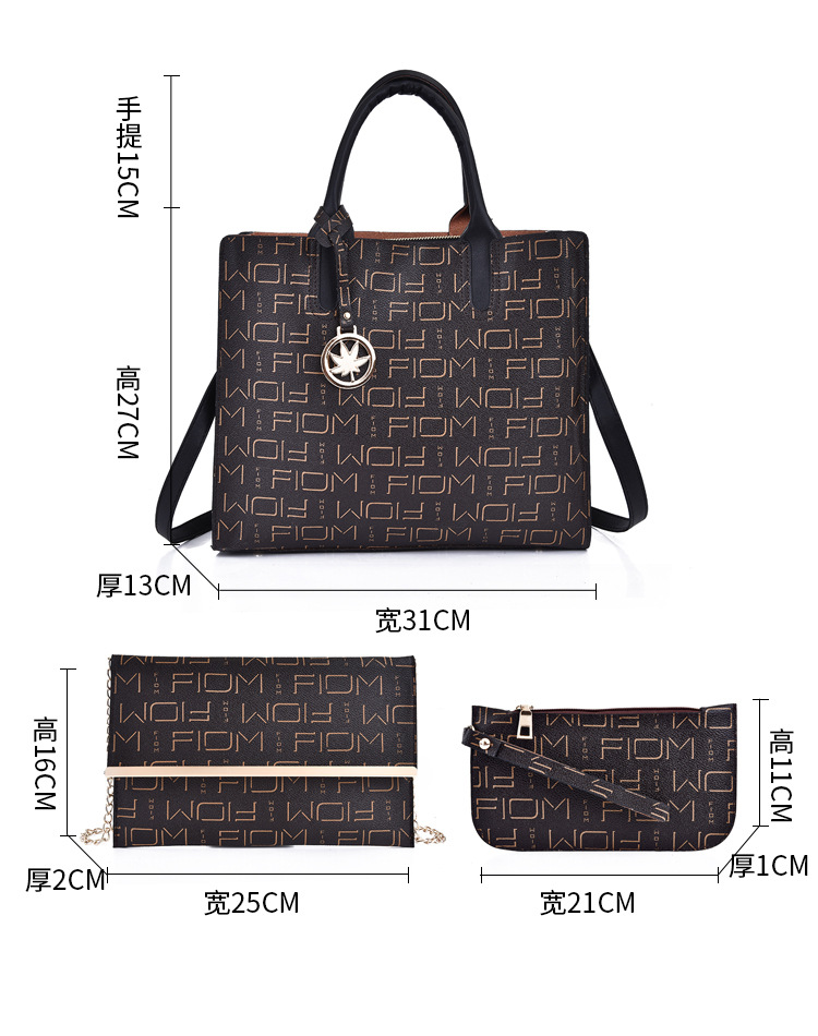 New European and American cross-border fashion women's bag three-piece set, mother-and-child bag, versatile, large-capacity crossbody single-shoulder bag undefined