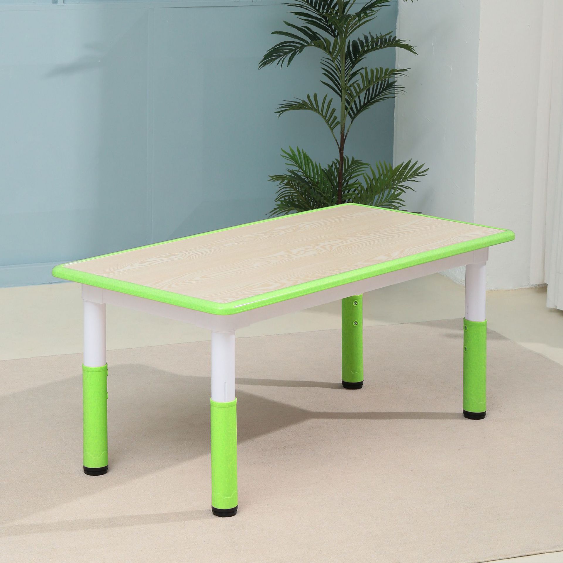 나뭇결 테이블 그린 싱글 테이블