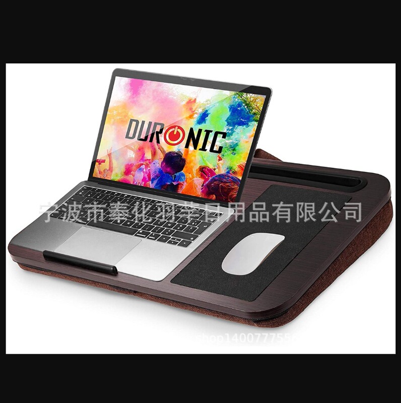 Lap Desk with Card Slot, Mouse Pad, and Barrier Home Office Study Desk Lazy Laptop Table