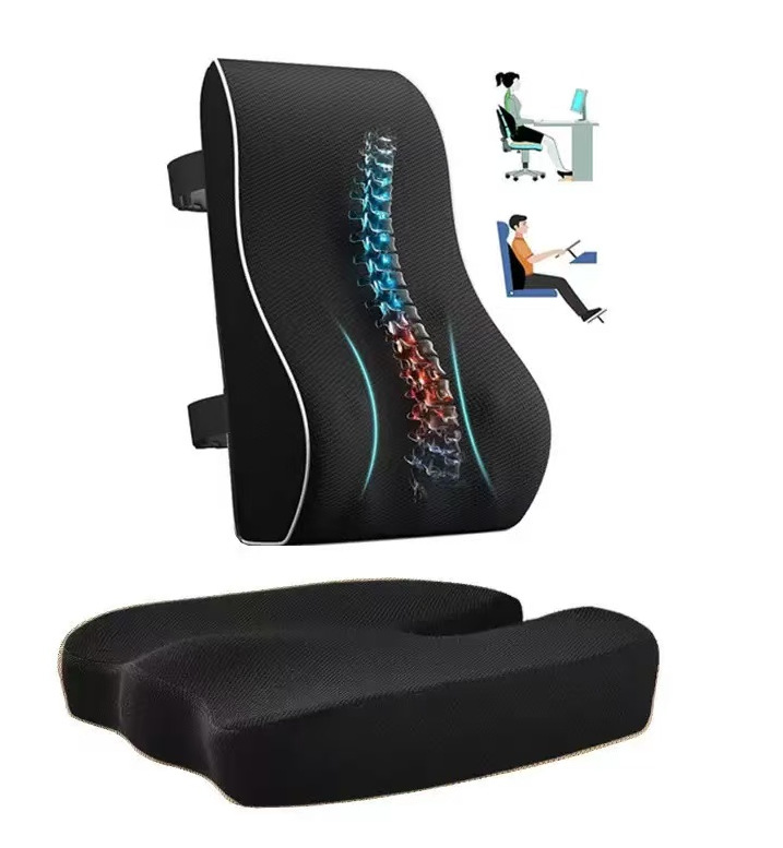Amazon's best-selling cross-border product: memory foam car lumbar support pillow, ergonomic backrest, office chair cushion, breathable