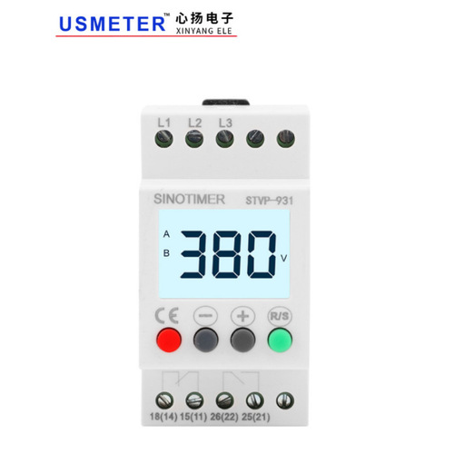 380V AC Voltage LCD Three-Phase Over/Under Voltage Phase Sequence Protector for Air Conditioner, Elevator, and Motor Phase Failure and Wrong Phase
