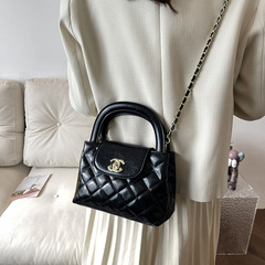 高級感小眾小香風菱格包包女百搭時尚大容量手提單肩包新款斜挎包