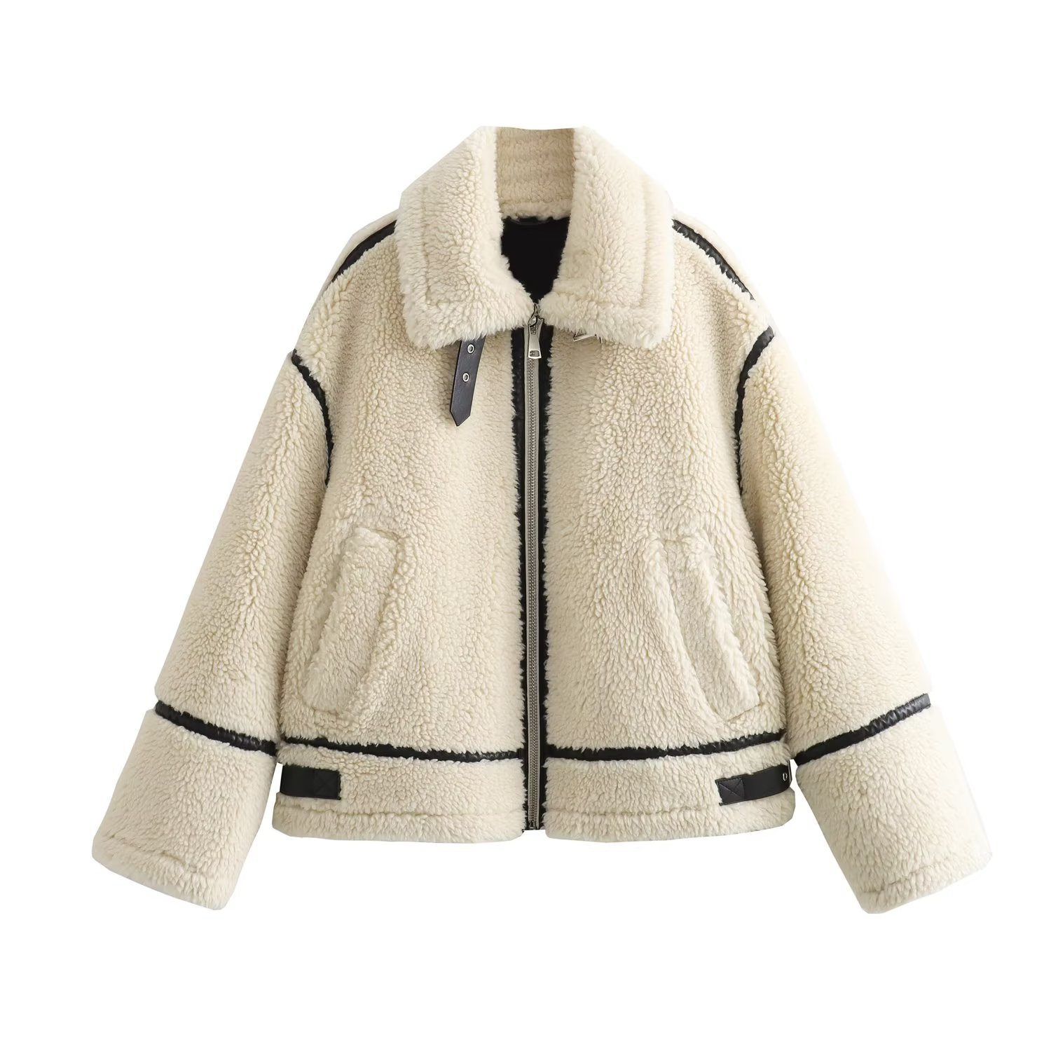 Damenbekleidung 2024 Herbst neue Damen Street Pelz Motorradjacke_voghion.com