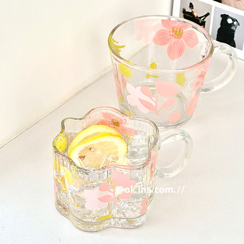 高ホウケイ酸ガラスカップ家庭用ジュースカップ耐熱高温カップ女子学生高颜値朝食牛乳ダイヤルカップ|undefined