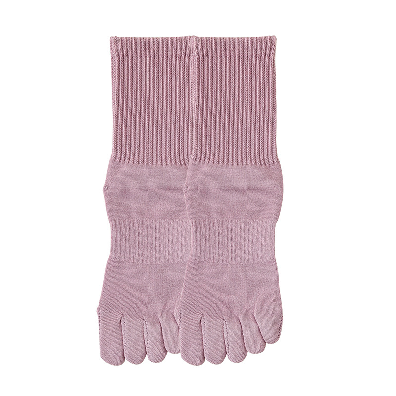 Calcetines de cinco dedos de mujer, calcetines de algodón de otoño y invierno, calcetines antibacterianos de absorción de sudor y calcetines de algodón.