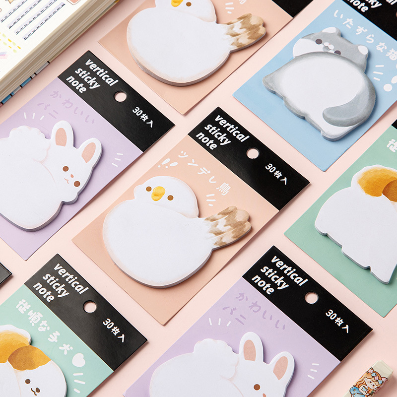 Animal Butt PP Series Cute Style Post-it Notes N Times Message Poster Student Notebook Text is Sticky