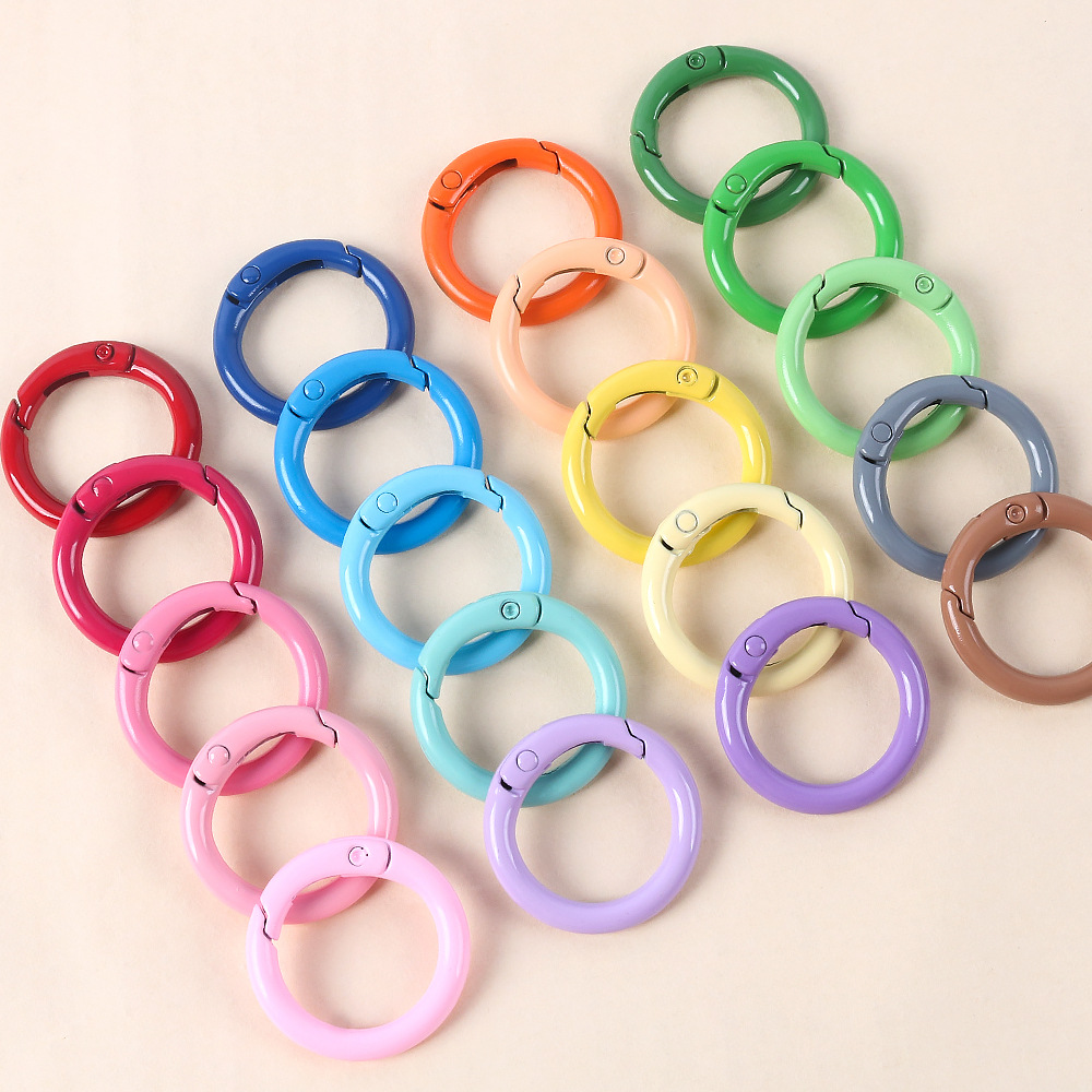 20-41mm Spring Buckle Candy Color Spring Ring Key Chain Accessories DIY Accessories Painted Open Ring Ring Buckle