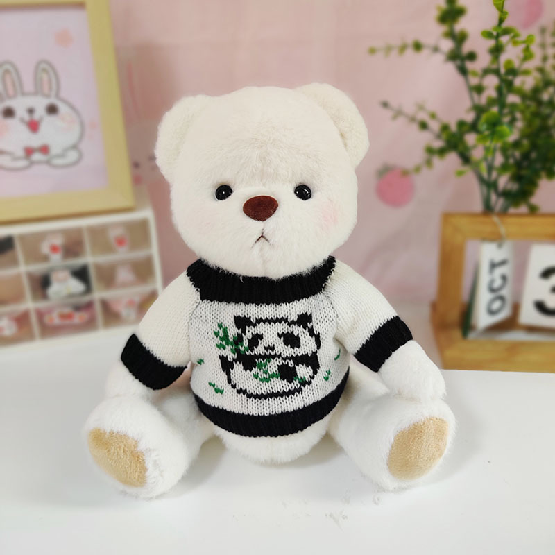 Medio Lina conjunto oso muñeca suéter traje Panda suéter + Panda sombrero cerveza CAMBIO DE MUÑECA