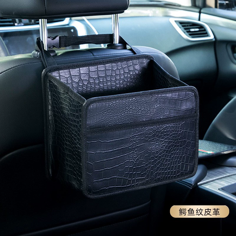 Складное заднее сиденье для второго пилота автомобиля Черное автокресло ящик для хранения на спинке автокресла ящик для мусора