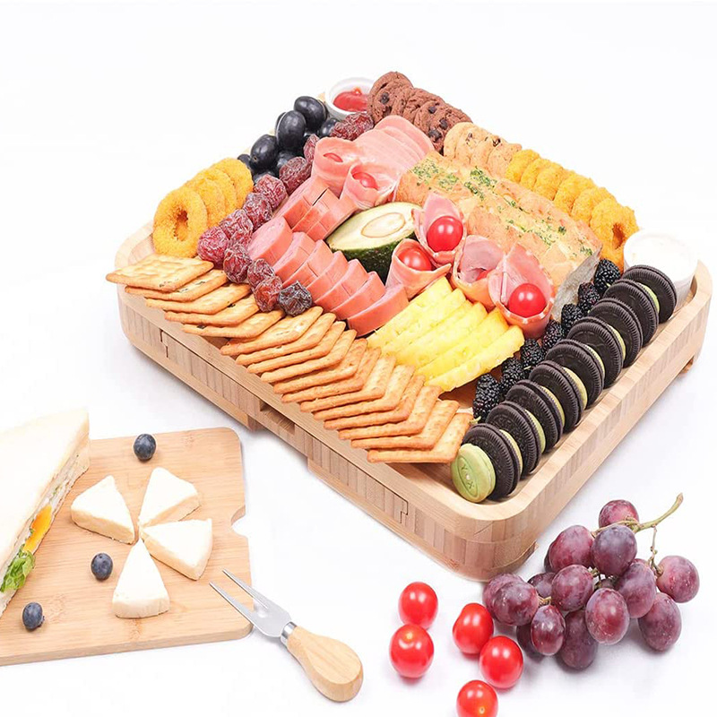 Plato de queso de bambú Placa de queso tabla de quesos tabla de cortar cocina tablero de Bambú