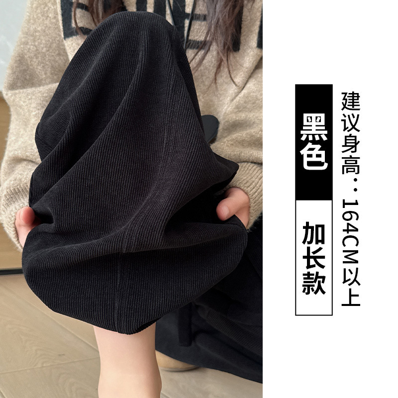 欧棉绒中线阔腿裤女2025年早秋新款高腰显瘦宽松慵懒风百搭休闲裤|undefined