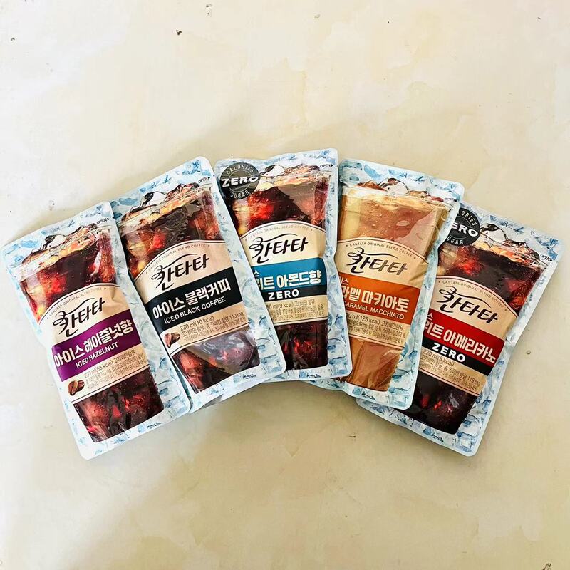 South Korea Lotte Contata Ready-to-Drink Coffee 230ml Ice Black American Sweet Caramel Hazelnut Hazelnut 5 Flavors
