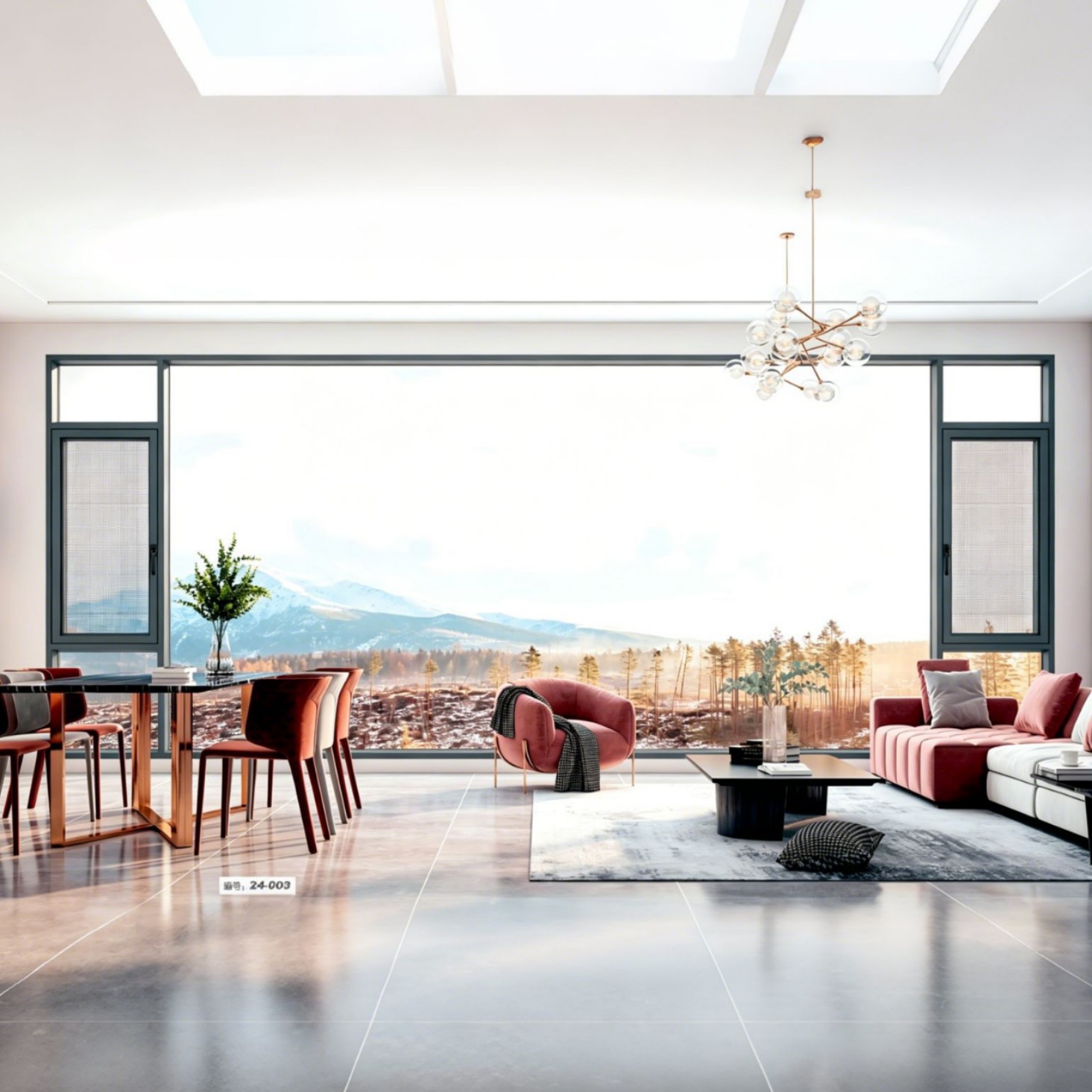 Cross-Border Aluminum Alloy Casement Windows, Custom-Made Windows, Cold-Proof and Sun-Proof, Thermal Break Aluminum Doors and Windows, Glass Soundproofing, Double-Glazed Windows