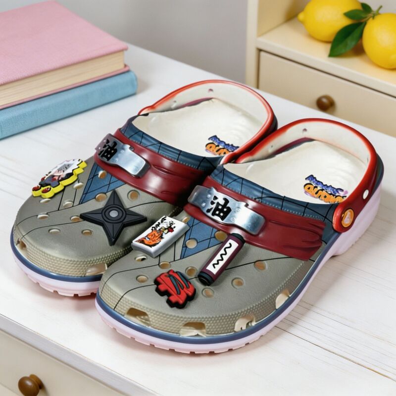 Cross Naruto Jiraiya Fourth Hokage Minato Sasuke Perforated Breathable Slippers. Naruto Slippers