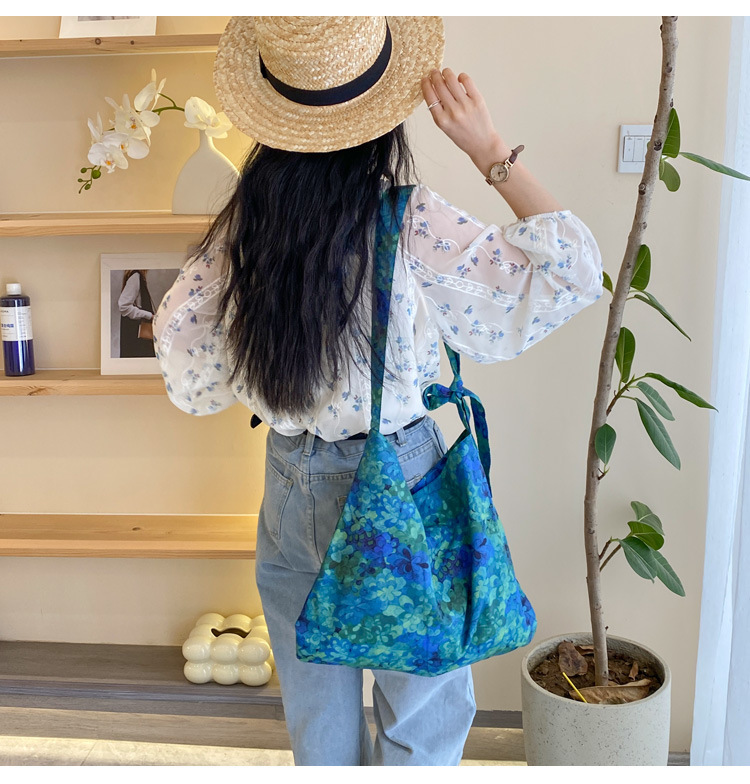 Women's Canvas Shoulder Bag Leopard Floral Print Style Bag_voghion.com
