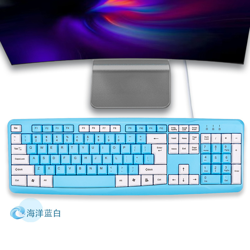 Color Rosa teclado con cable ultrafino mudo oficina de negocios computadora de escritorio portátil universal externo USb image 8