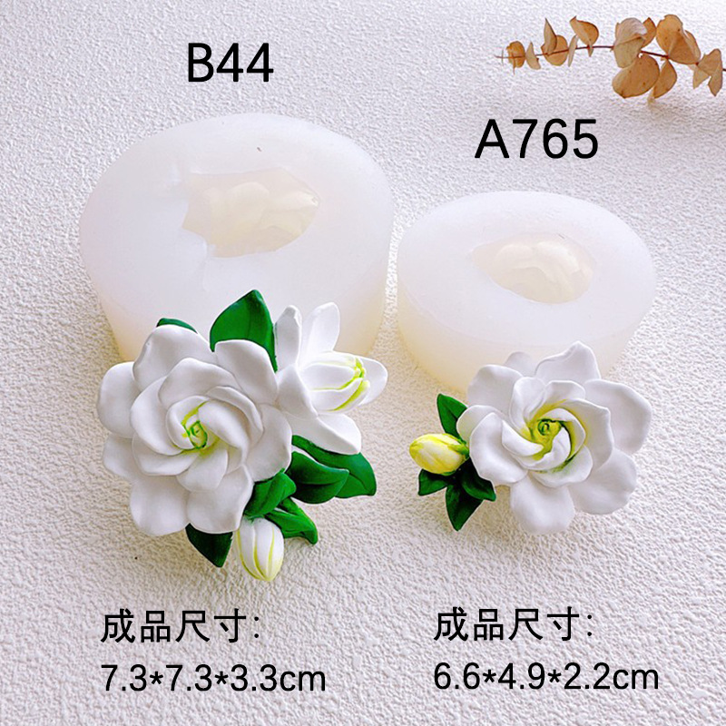 Gardenia serie coche aromaterapia yeso vela molde de silicona DIY pastel chocolate Decoración