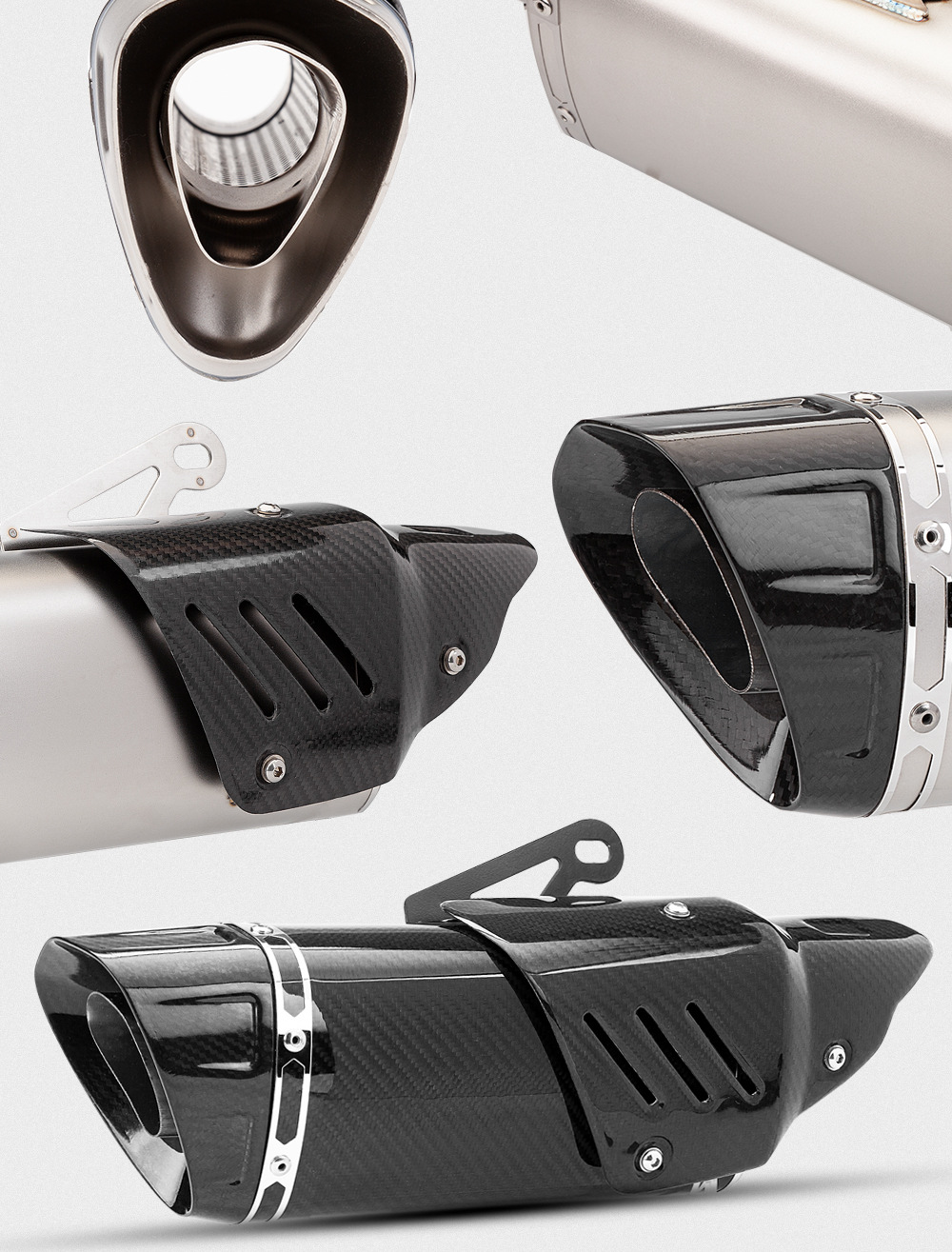Motorcycle accessories exhaust pipe race 600 450SR MT09 R3 Z400 K10 modified tail section with cover