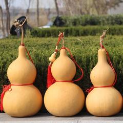 天然葫芦挂件带龙头中国结大小摆件文玩镇宅