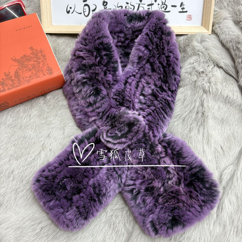 獭兔毛围巾双面围脖加厚保暖男女秋冬季毛领百搭保真皮草防风脖套|undefined