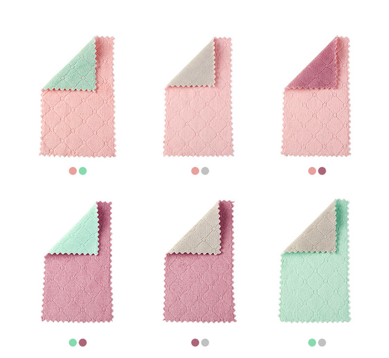 Coral Fleece Kitchen Cleaning Cloth Absorbent Non-Shedding Microfiber Dish Towel Oil-Resistant Scrubbing Cloth