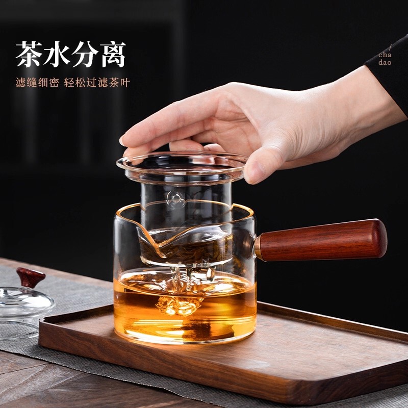 侧把茶壶高硼硅玻璃茶壶煮茶耐高温单壶直觉泡茶壶侧把烧水壶过滤|undefined