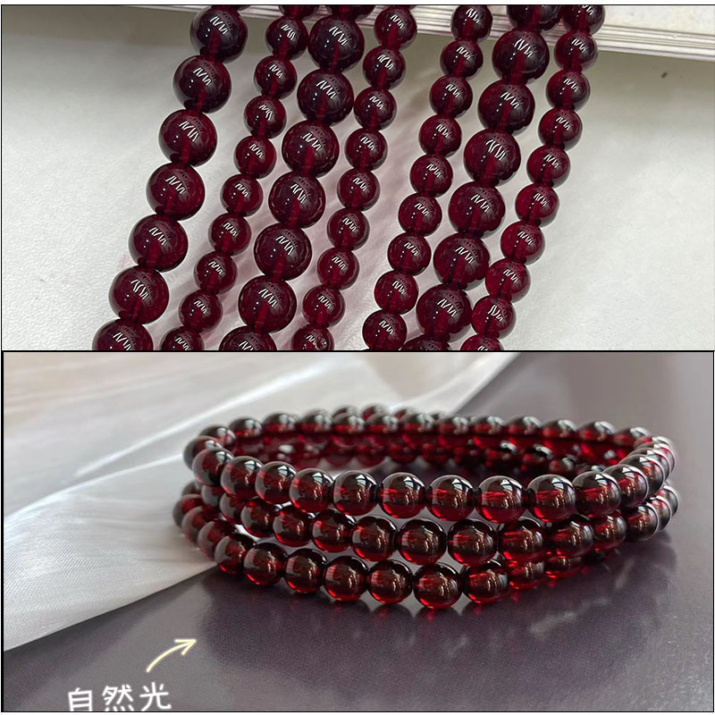 Natural Color Non-Fading Imitation Garnet Loose Beads Loose Batch Bracelet DIY Accessories Beaded Jewelry Accessories Crystal Glass Beads