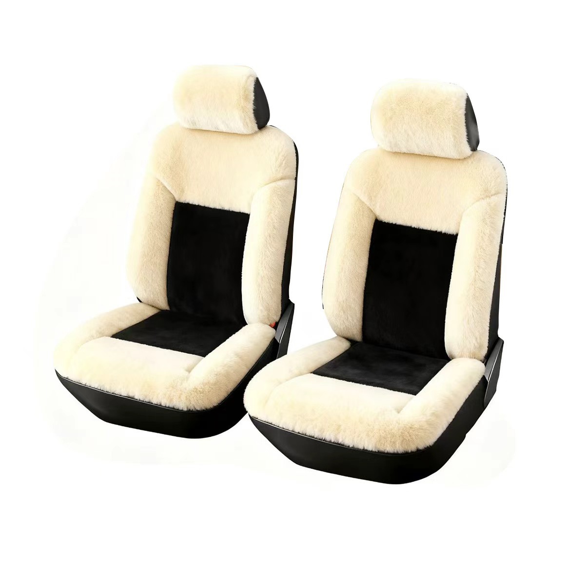Invierno de peluche grueso doble color peluche coche asiento cálido cubierta de asiento de automóvil universal cojín de envoltura