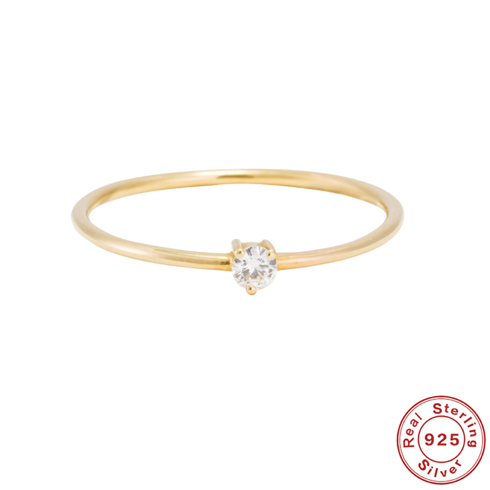 Authentic D color moissanite diamond ring 0.1 karat Classic three claw S925 sterling silver plated 18K gold engagement ring for women