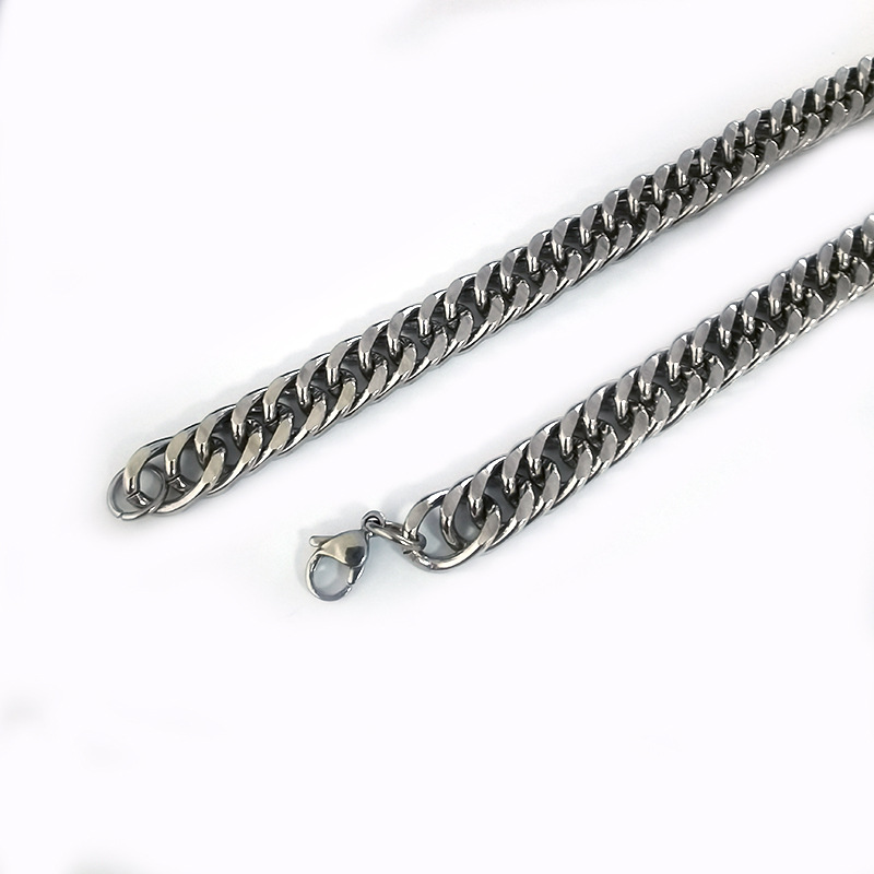 Stainless Steel Cuban Link Necklace, Durable Waterproof Chain_voghion.com