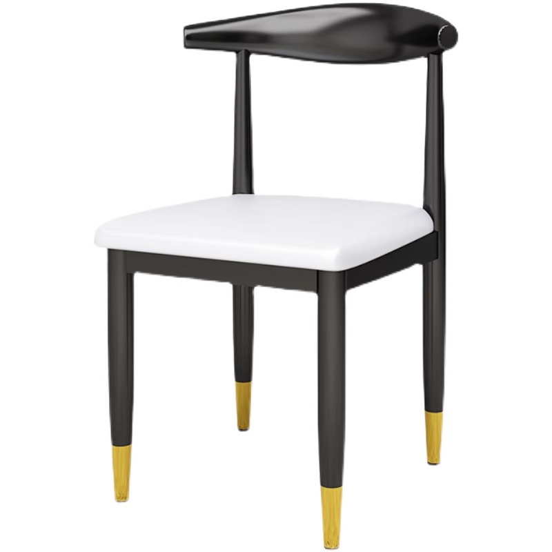 Mesa de comedor silla de lujo ligera silla de cuerno casera respaldo escritorio para aprender maquillaje simple silla de negociación especial de restaurante moderno