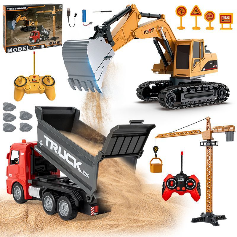 Cross-border Remote Control Construction Vehicle 3-in-1 Simulation...