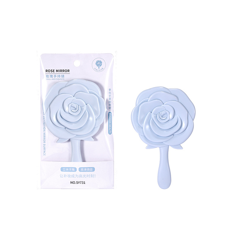 LMLTOP Huang Yimei es el mismo espejo de maquillaje de rosa, maquillaje portátil, espejo de mano pequeño, SY731, selección estricta