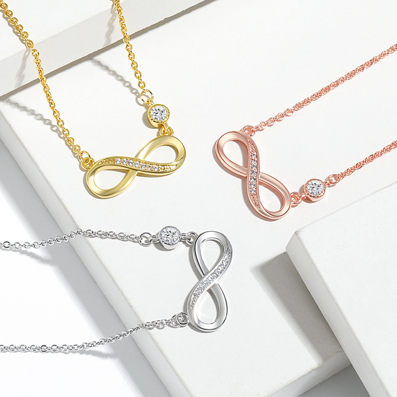 Cross-border Hot 8-character Love Infinite Necklace European and American High-end Simple Moebius Infinite Symbol Necklace Cross-border Hot 8-character Love Infinite Necklace European and American High-end Simple Moebius Infinite Symbol Necklace