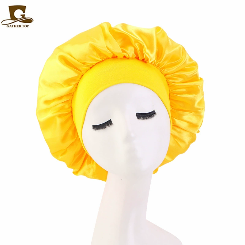Sleeping Hat TJM-301 — Wide-Edge High-Elastic Ladies Hair Care Cap, Satin-Look, 56–58 cm